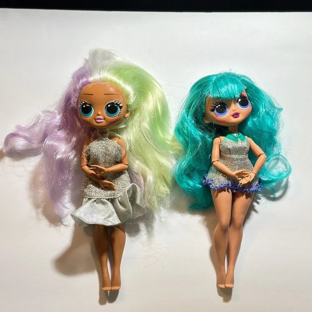 2 -LOL Surprise OMG Sunshine Make Over Girl Doll & Winter Cosmic Doll-As is